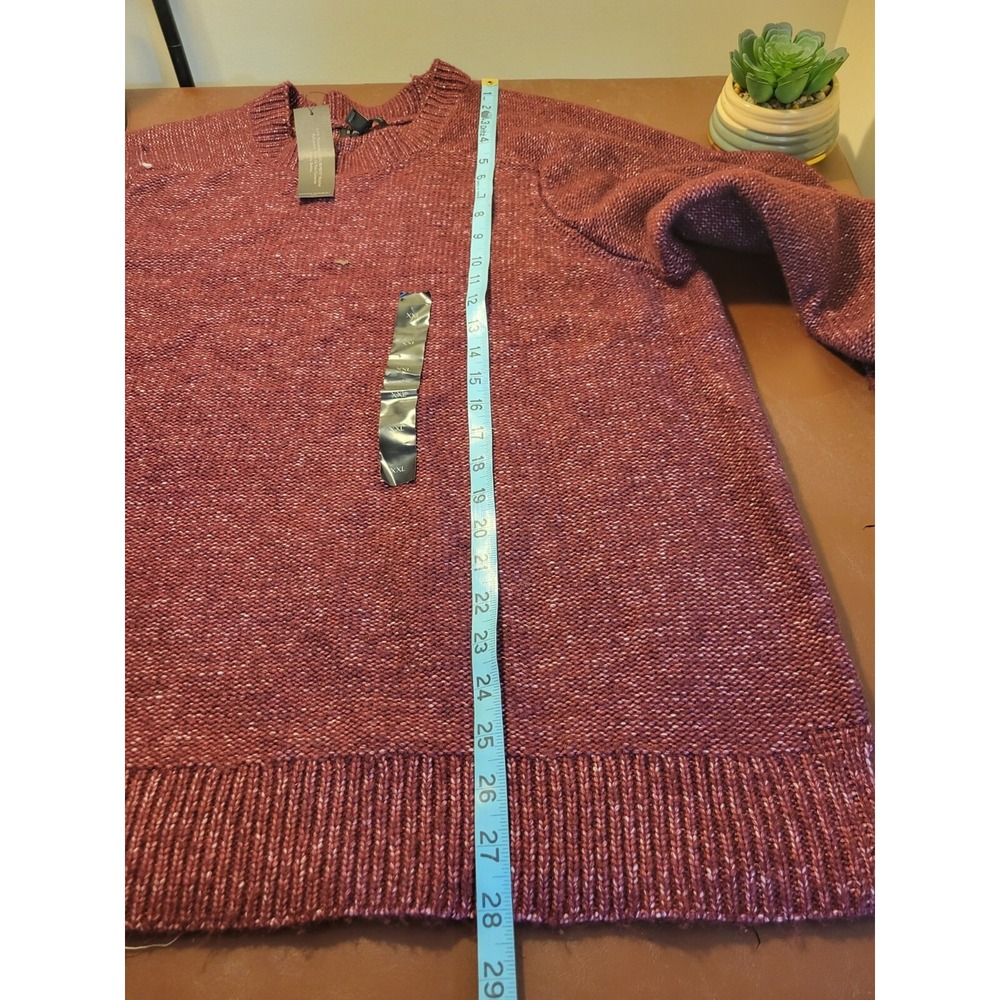 NEW Flaws Banana Republic Sweater Mens XXL Raglan Crewneck Repreve Knit Maroon - Picture 5 of 13